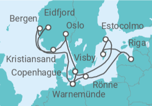 Itinerario del Crucero Noruega y Capitales Bálticas - MSC Cruceros