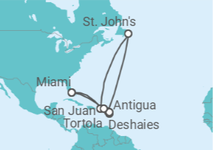 Itinerario del Crucero Suave brisa del Caribe - Silversea
