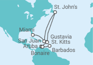 Itinerario del Crucero Soleadas costas de Florida - Silversea
