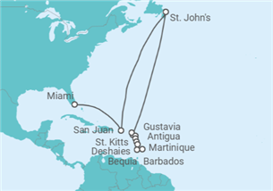 Itinerario del Crucero Islas volcánicas de Barlovento - Silversea