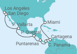 Itinerario del Crucero Hacia las brillantes aguas de Cozumel - Silversea