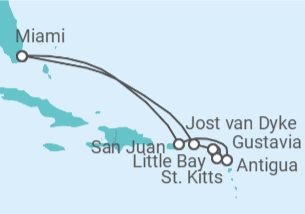 Itinerario del Crucero Islas fascinantes del Caribe - Silversea