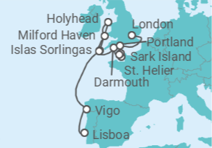 Itinerario del Crucero El emblemático Tower Bridge - Silversea
