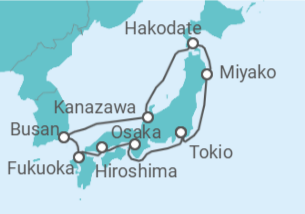 Itinerario del Crucero Tierra del sol naciente - Silversea