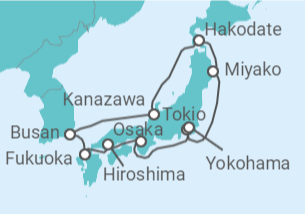 Itinerario del Crucero Las maravillas de Japón - Silversea