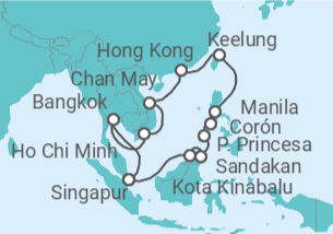 Itinerario del Crucero Historia imperial y maravillas naturales  - Silversea