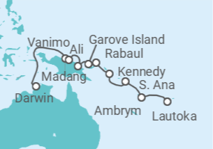 Itinerario del Crucero Desde Darwin a Lautoka - Silversea