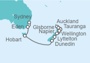 Itinerario del Crucero Desde Auckland (Nueva Zelanda) a Sydney (Australia) - Silversea