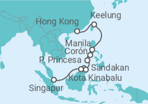 Itinerario del Crucero Desde los rascacielos de Hong Kong a Keelung - Silversea
