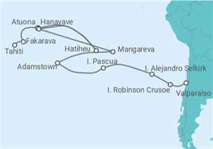 Itinerario del Crucero El paraíso de la Polinesia Francesa - Silversea