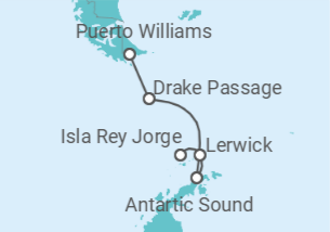 Itinerario del Crucero El reino helado de la Antártida - Silversea