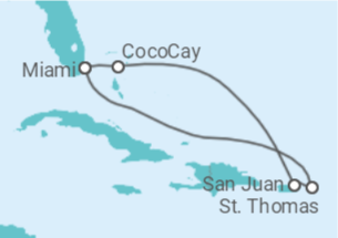 Itinerario del Crucero Islas Vírgenes - EEUU, Puerto Rico - Con vuelos - Royal Caribbean