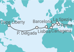 Itinerario del Crucero España y Portugal Transatlántico - Con vuelos - Royal Caribbean