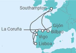 Itinerario del Crucero Estilo español y eclipse solar - Con vuelos - Royal Caribbean