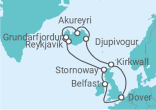Itinerario del Crucero Islandia, Reino Unido - Carnival Cruise Line