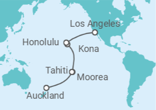 Itinerario del Crucero Islas y Costas del Pacífico - Princess Cruises