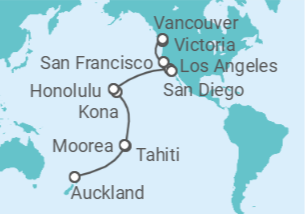 Itinerario del Crucero Islas y Costas del Pacífico - Princess Cruises