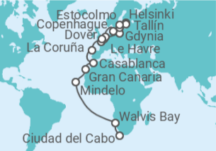 Itinerario del Crucero Aventuras Oceánicas - Princess Cruises