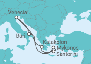 Itinerario del Crucero Entre mitos y maravillas naturales  - Costa Cruceros