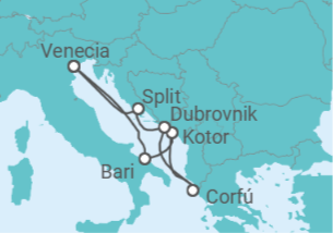 Itinerario del Crucero Bahías de ensueño  - Costa Cruceros