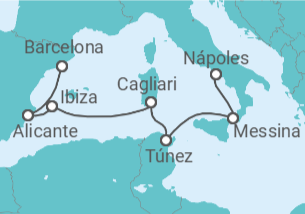 Itinerario del Crucero España, Túnez, Italia - Explora Journeys