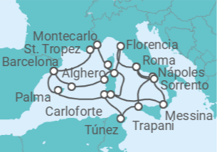 Itinerario del Crucero Túnez, Italia, España, Francia - Explora Journeys