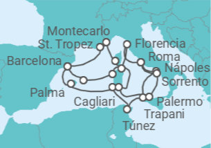 Itinerario del Crucero Italia, Túnez, Francia, España - Explora Journeys