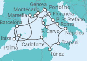 Itinerario del Crucero España, Francia, Italia - Explora Journeys