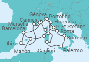 Itinerario del Crucero Francia, Italia, España - Explora Journeys