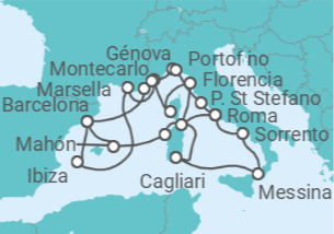 Itinerario del Crucero Francia, Italia, España - Explora Journeys