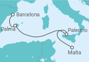 Itinerario del Crucero España, Italia - Explora Journeys