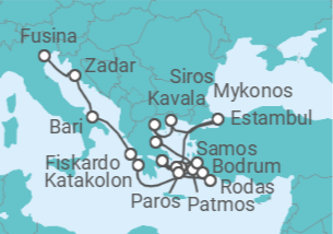 Itinerario del Crucero Grecia, Turquía, Croacia - Explora Journeys