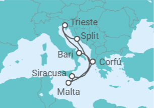 Itinerario del Crucero Grecia, Malta, Croacia, Italia - Costa Cruceros