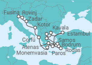 Itinerario del Crucero Grecia, Turquía, Croacia - Explora Journeys