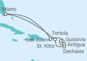 Itinerario del Crucero Paradisíacas islas del Caribe oriental  - Silversea