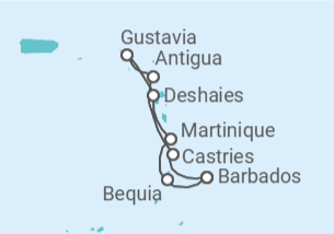 Itinerario del Crucero Paradisíaca dosis de sol caribeño - Silversea