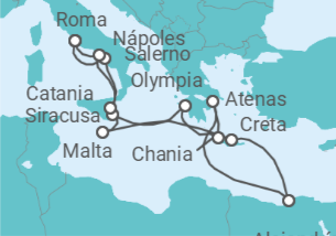 Itinerario del Crucero Italia, Grecia, Egipto, Malta - Azamara