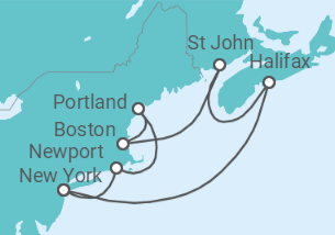 Itinerario del Crucero Canadá - AIDA