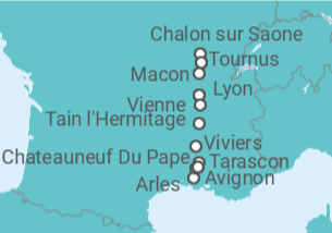Itinerario del Crucero Expedición por el sur de Francia - Riverside