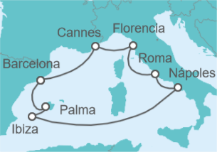 Itinerario del Crucero Francia, Italia y España - NCL Norwegian Cruise Line
