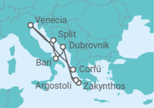 Itinerario del Crucero Bahías de ensueño - Costa Cruceros