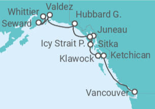 Itinerario del Crucero Alaska - Azamara