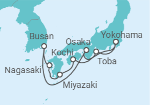 Itinerario del Crucero Explorando Japón - Princess Cruises