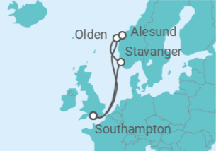 Itinerario del Crucero Noruega - Disney Cruise Line