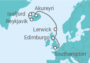 Itinerario del Crucero Norte de Europa: Islandia y Escocia - NCL Norwegian Cruise Line
