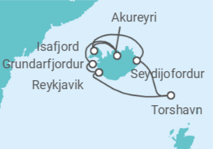 Itinerario del Crucero Norte de Europa: Islandia - NCL Norwegian Cruise Line
