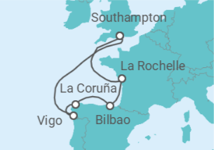 Itinerario del Crucero España - Disney Cruise Line
