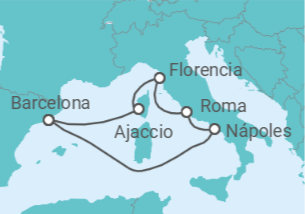 Itinerario del Crucero Mediterraneo occidental - Disney Cruise Line