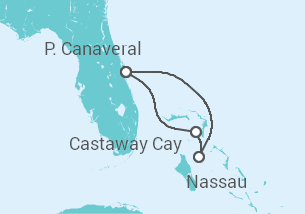 Itinerario del Crucero Estados Unidos y Castaway - Disney Cruise Line