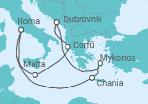 Itinerario del Crucero Grecia, Croacia y Malta - Disney Cruise Line